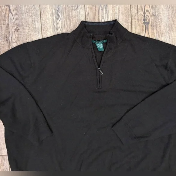Signature Carrington Men’s 1/4 Zip Sweater Size 4X Merino Wool Blend - Picture 4 of 7